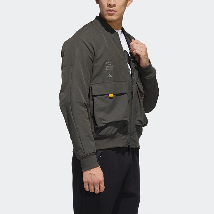 Adidas Th Jkt Bomber Fleece-Lined Casual Sport Jacket Men Jackets Green GM4405