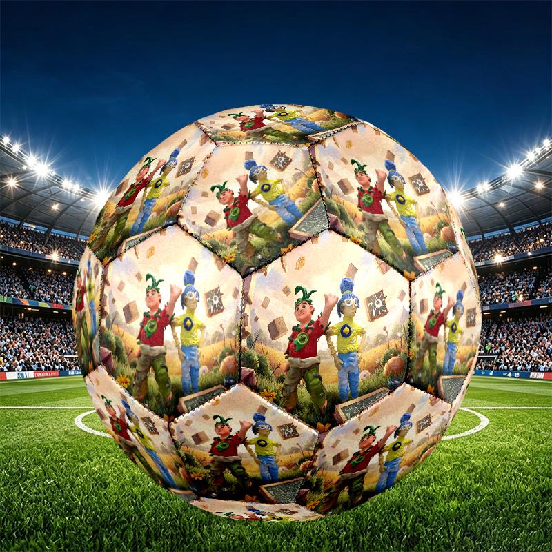 Game It Takes Two Print Size 5 Soccer Ball, PU Wear Resistant Football for Match Training and Daily Practice, Birthday Gift for Soccer Fans