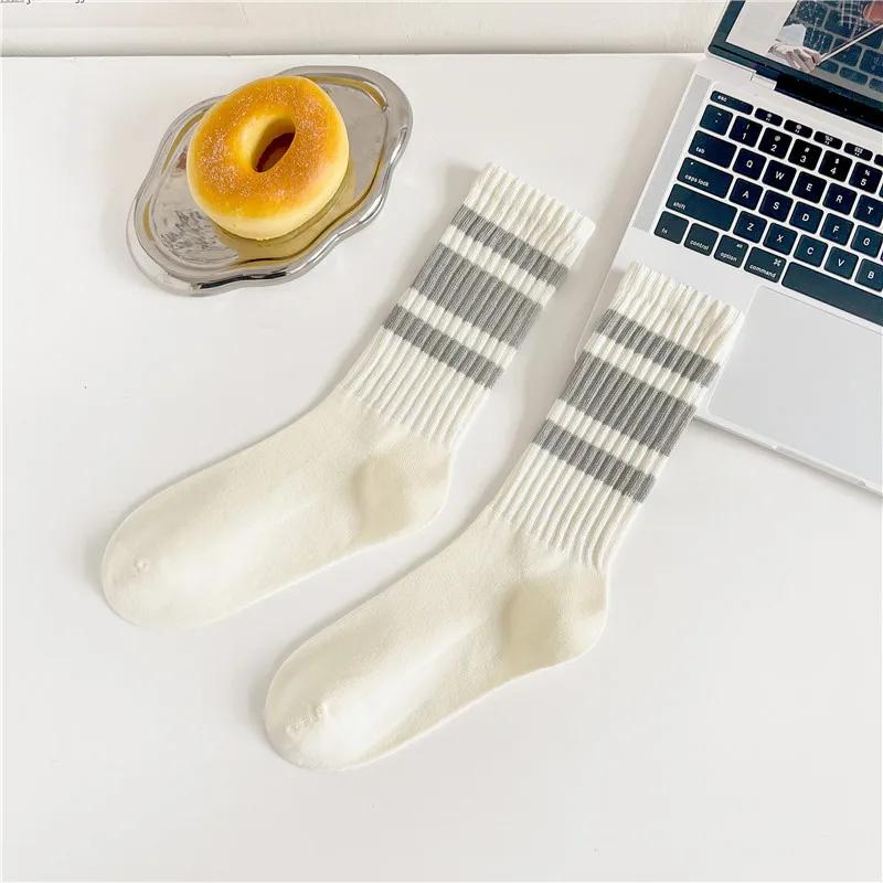 Cityboy Мужские полосатые баскетбольные носки средней длины в стиле винтаж унисекс для женщин и пар, хлопковые, японские, с толстым махровым дном, спортивные носки