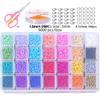 28-Grid Box Set: 3mm Solid Color Glass Rice Beads, 10g Each, DIY Craft Kit with Separate Lids