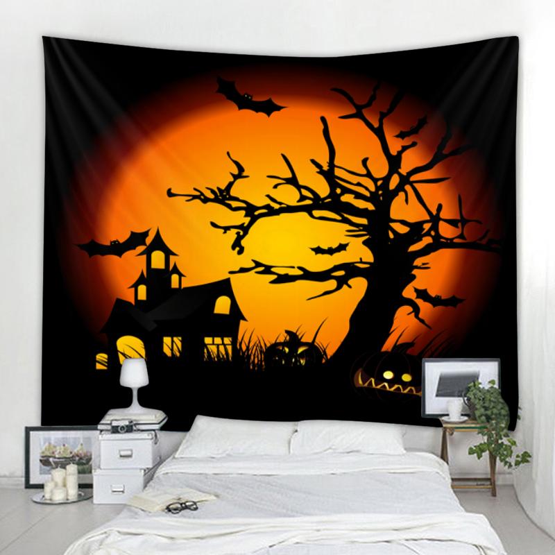 Pumpkin Halloween Tapestry Wall Hanging Large Art Aesthetics Room Dorm Wall Decor Background Cloth Home Decor Tapestry