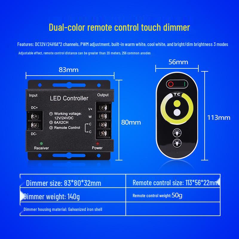 Светодиодный диммер-переключатель DC 12V-24V 30A: Плавный регулятор яркости