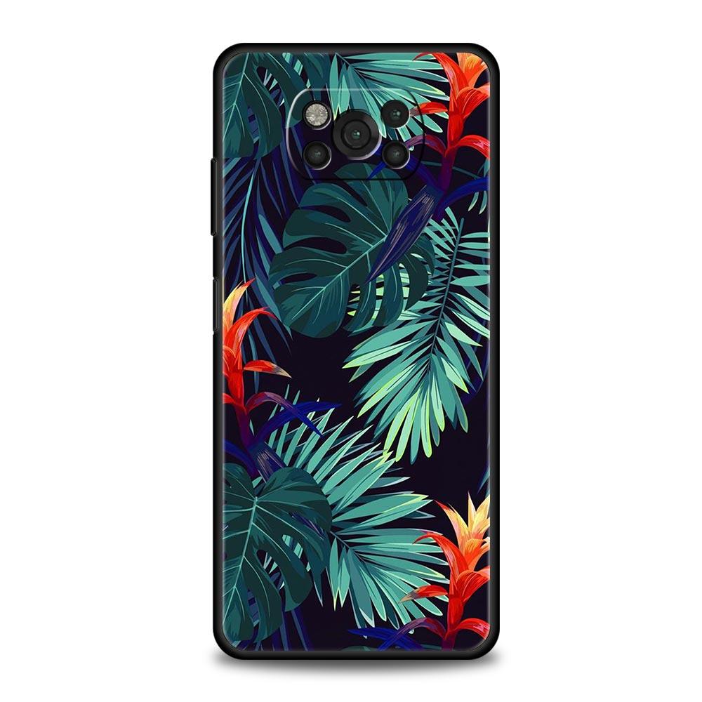 Vintage Banana Leaf Flower Phone Case For For Xiaomi Poco X6 X5 Pro X4 X3 NFC F5 Pro F4 F3 GT M5 M4 Pro 5G M3 C51 C50 C55 Cover