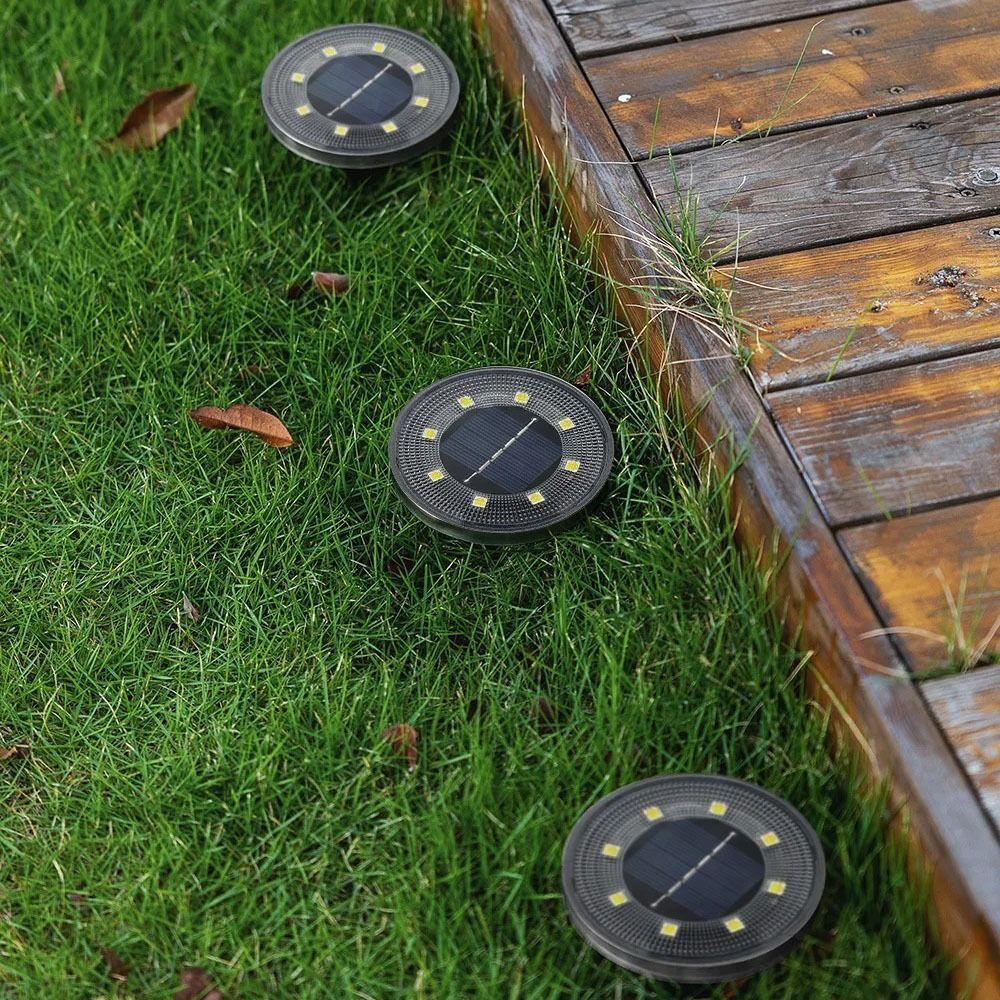 2Pcs Solar Power Solar Buried Lights Super Bright Path Deck Lights Street Lights Lawn Lamp  Garden