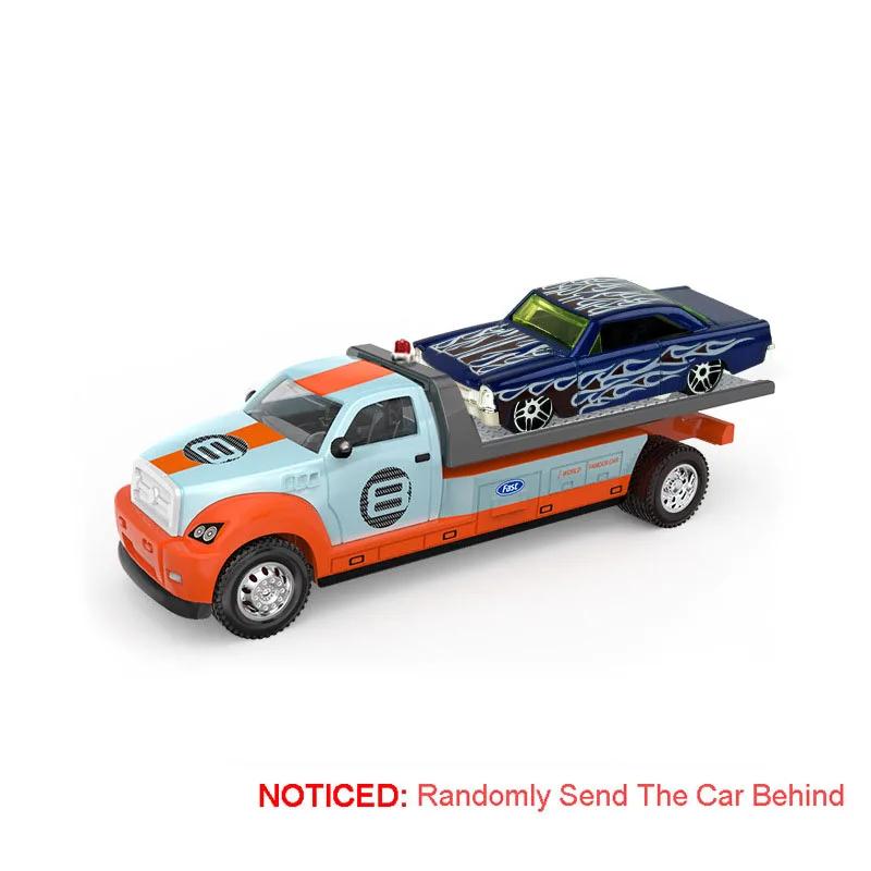 1: 64 Игрушки-контейнеровозы, литые модели автомобилей, открывающиеся двери, инерционные, миниатюрные платформы для перевозки, подарки для мальчиков на праздник