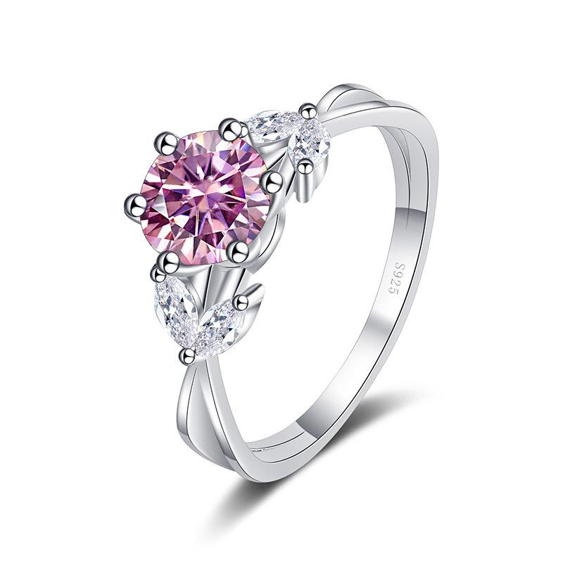 Bague Ringen Ювелирные изделия из стерлингового серебра S925, роскошное кольцо с бриллиантом 1 карат D-цвета, муассанит, женский цветок, растение, дизайн, размер 5-9, подарок