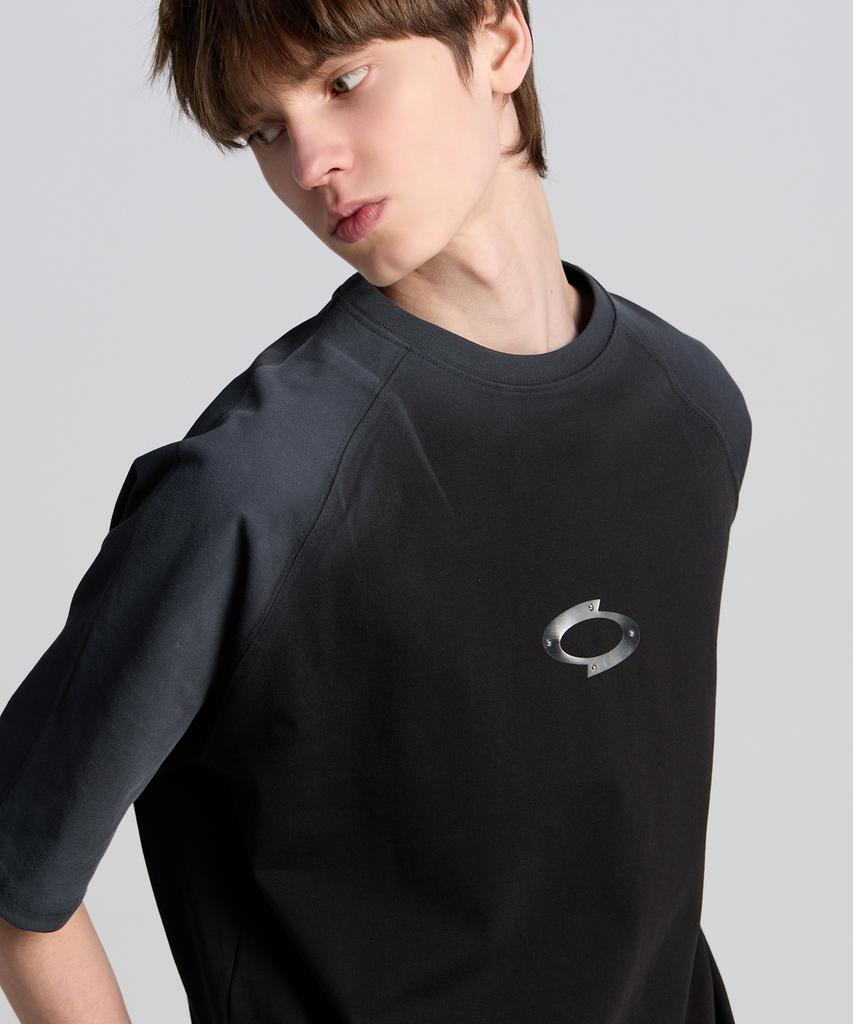 TENER Shoulder Painting Logo Short Sleeve Tee Black