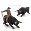 Hand-made Plastic Toy Character Model PVC Model Rodeo Bull Bull Rider Animal Toys