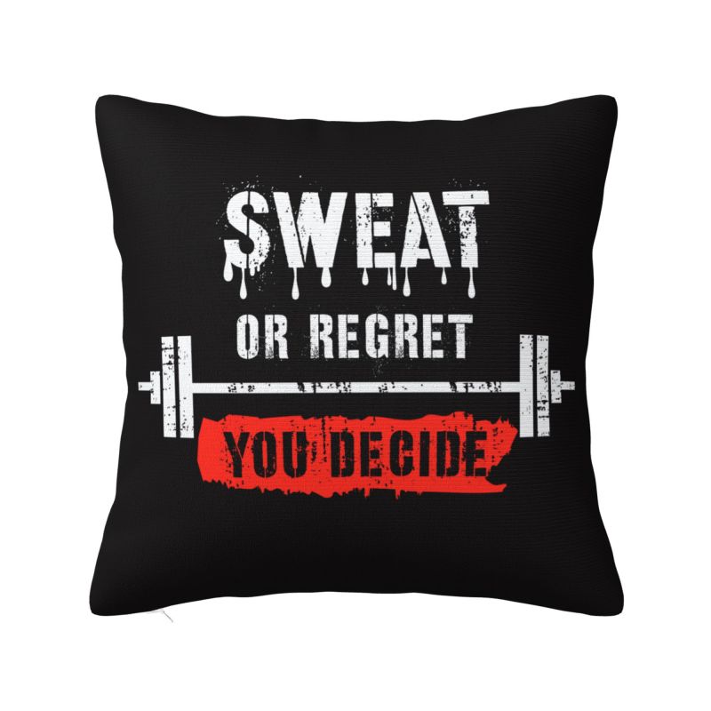 Bodybuilding Gym Throw Pillow Case cm Sofa Fitness Muscle Cushion Cover Soft Polyester Pillowcase Doublesided Printing