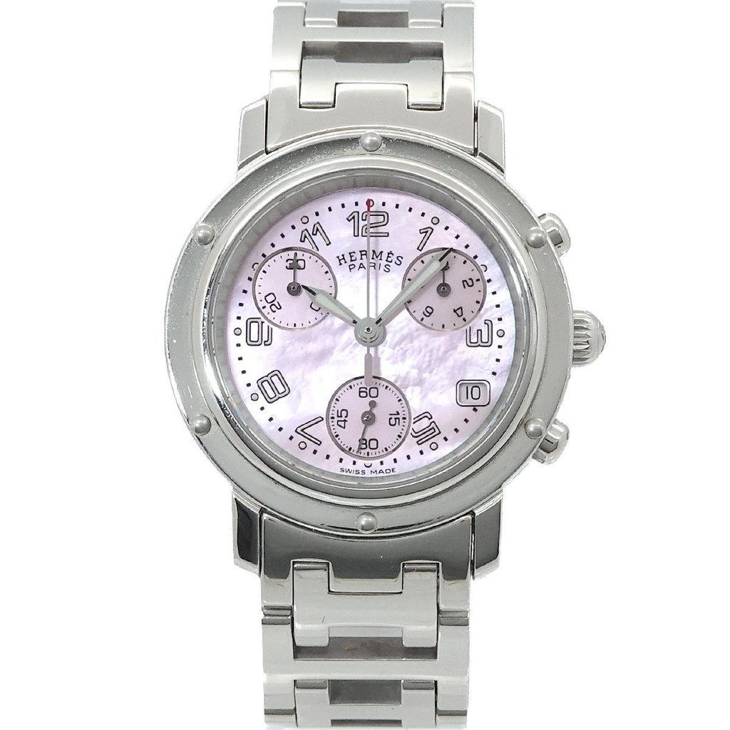 Used Hermes HERMES Clipper Chronograph CL1.310 Vintage Ladies Watch Date Quartz Clipper 90341811