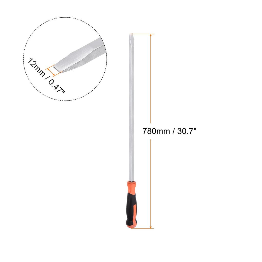 Uxcell 12mm Flat Head Impact Demolition Screwdriver with 610mm Straight Handle for Repair 2pcs Industrial/Automotive