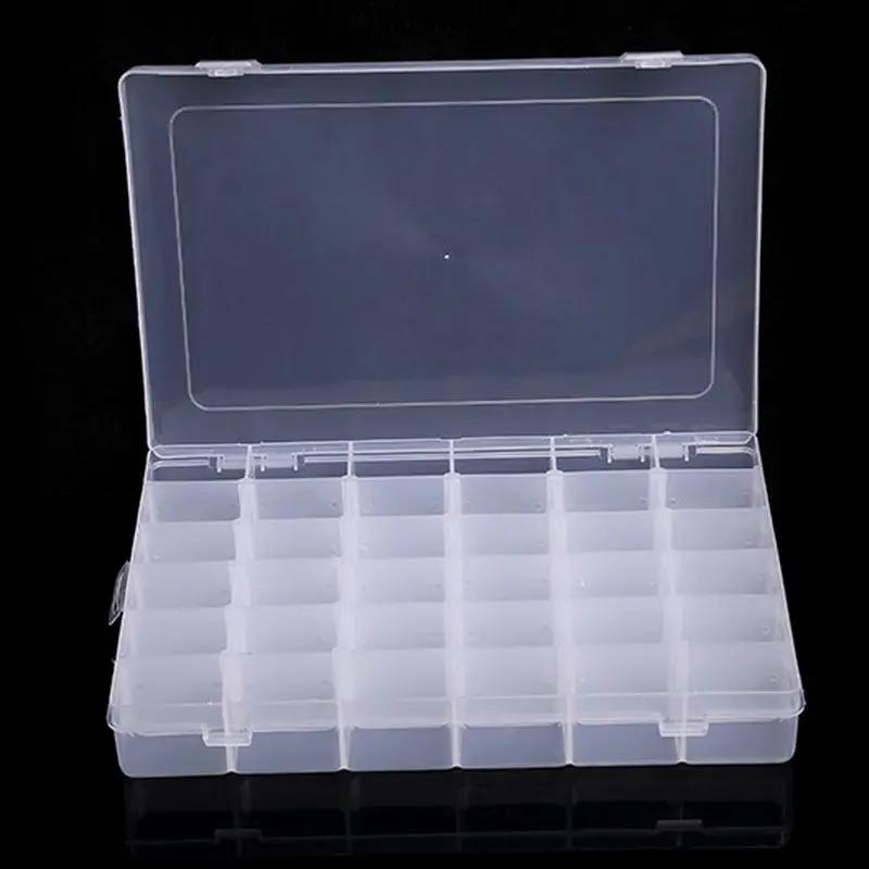 10/15/24/36 Compartments Transparent Plastic Storage Box Compartment Jewelry Adjustable Organizer Storage Boxes&Bins Adjustable