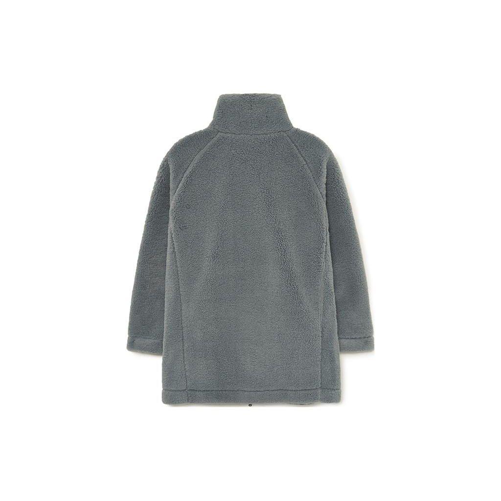 Женская флисовая куртка с вышитым логотипом MLB, воротником-стойкой, длинным рукавом, серая 3FFDB0136-50GRS