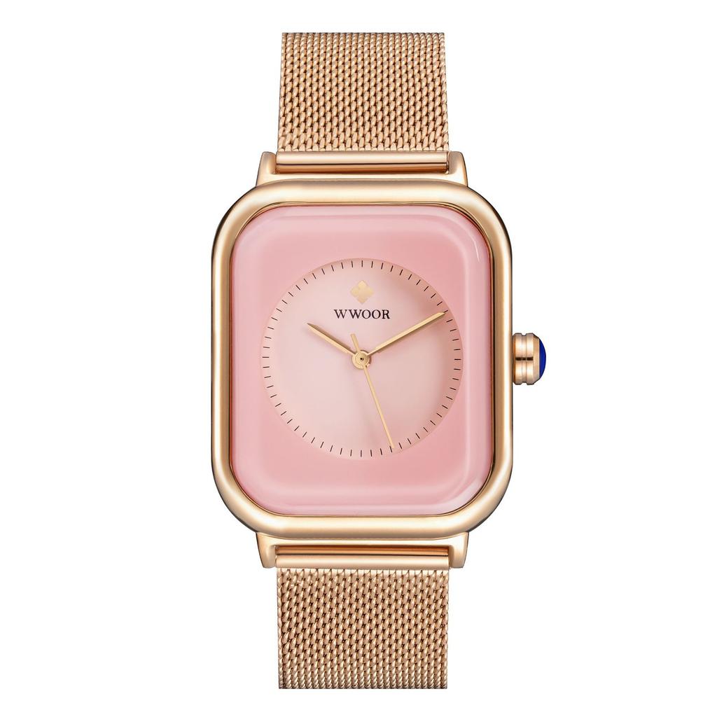 WWOOR New Fashion Classic Ladies Watch Elegant Light Luxury Square Quartz Waterproof Women's Watch