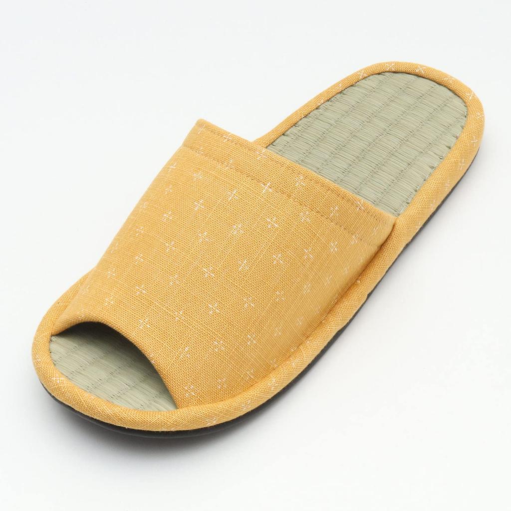 Japanese Cross Mosquito Kasuri Pattern Tatami Set of 3 [Lifestyle] Japanese-made Front-Opening Slippers, Large, [Kahoku Slippers, Kahoku, Yamagata,