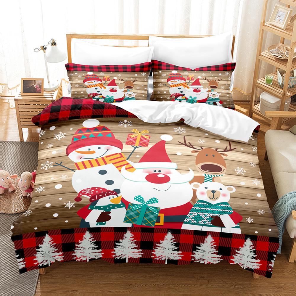 3D Рождественский комплект постельного белья Санта-Клаус пух пододеяльник наволочки 2/3 шт подростковые детские подарки роскошный домашний текстиль