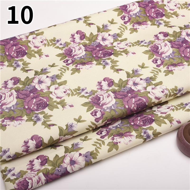 100 см x 145 см Ткань с цветочным принтом в пасторальном стиле, полиэстер, искусственный лен, ткань для самостоятельного изготовления диванной подушки, скатерти, обивки подушек
