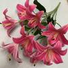 9 Flowers Artificial Stems Pu Material 3d Simulation Lilies Wedding Home Decor