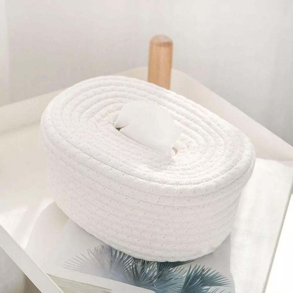 Cotton Rope Woven Desktop Tissue Box Portable Tissue Bag New Pumping Paper Box
