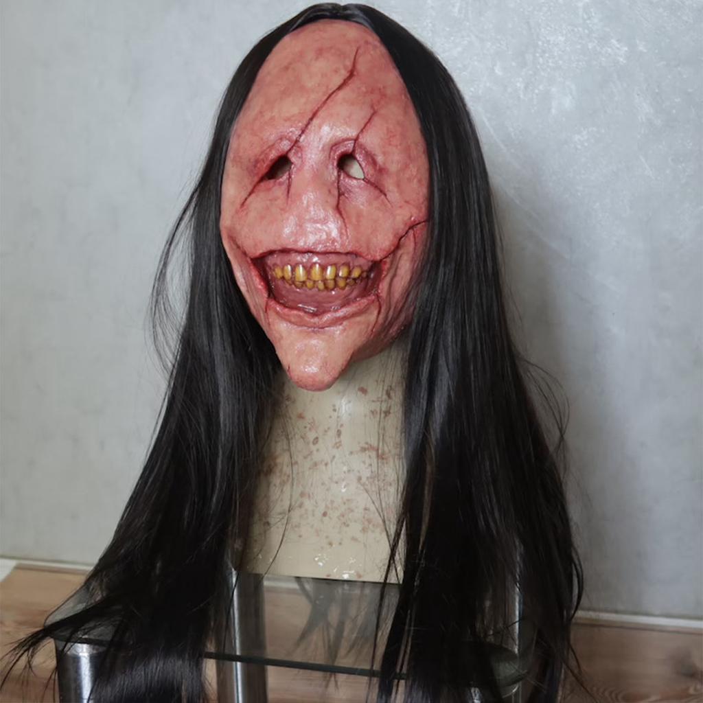 Halloween Scared Mask Scary Demon New Terror Curse Scaring Prop Haired Ghost Cosplay Creepy Masks Themed Parties Wear