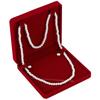 1pc Velvet Pearl Necklace Package Boxes Square Dark Red 19x19x3.85cm