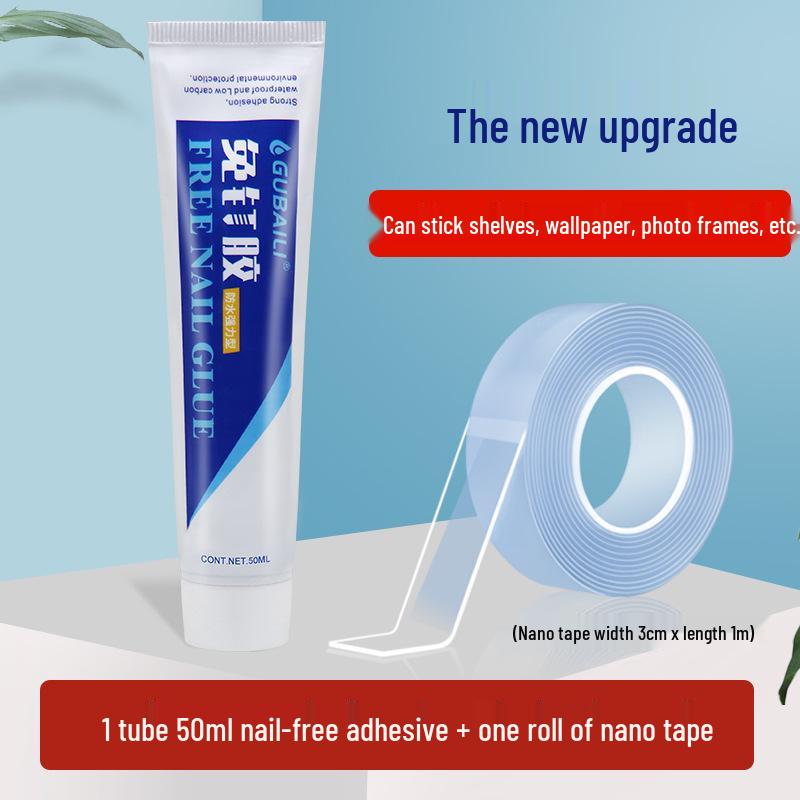 Многофункциональный клей: Без гвоздей, Прочный, Идеально подходит для плитки в ванной комнате, зеркал и стекла.