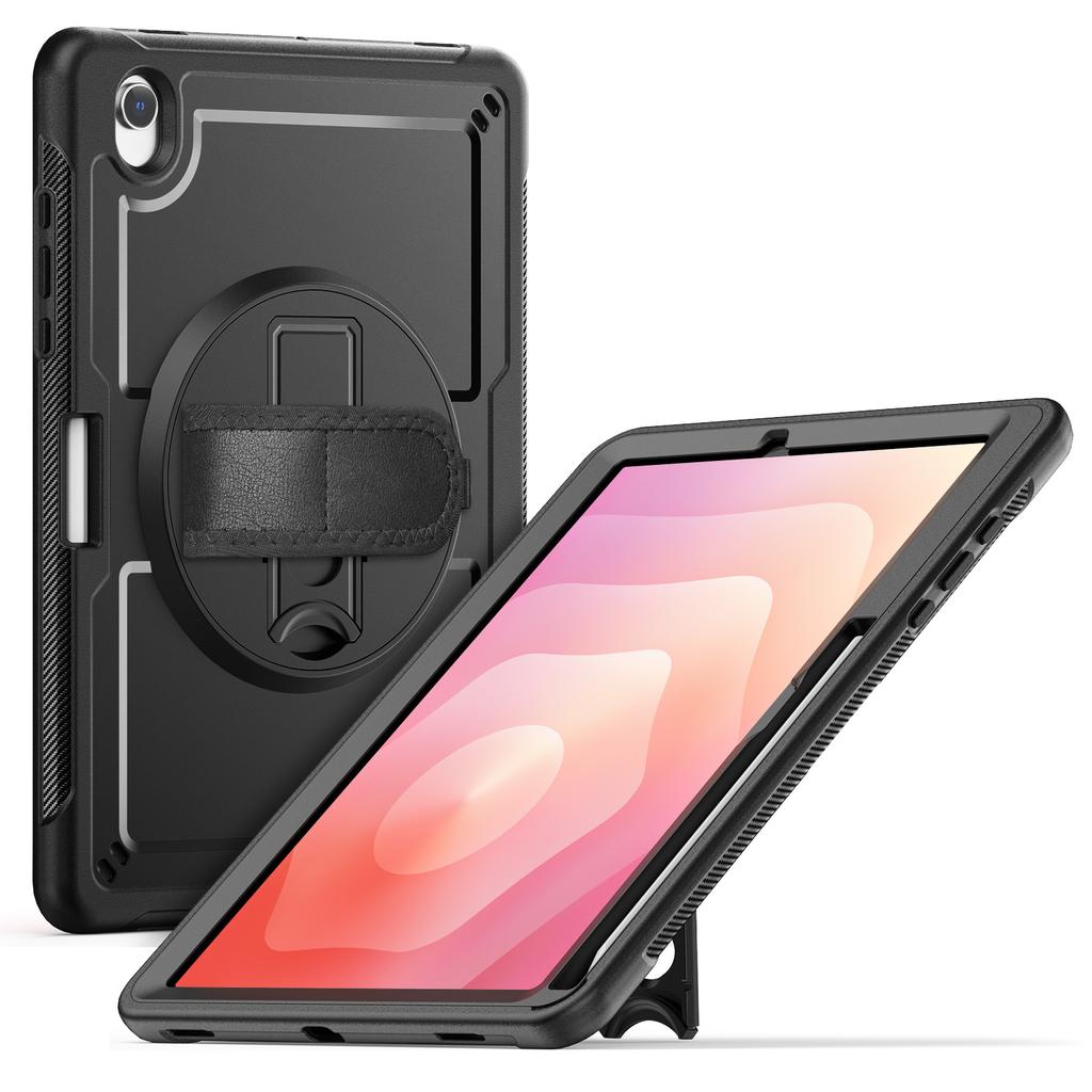For Samsung Galaxy Tab S10 Lite Case Kickstand PC + TPE Tablet Cover with Hand Strap