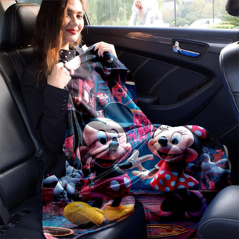 1PC Mickey & Minnie Mouse Cartoon Blanket, Seasonal Universal, Home Decoration, Throw Blanket, Soft Flannel Throw Blanket, Versatile & Cozy
