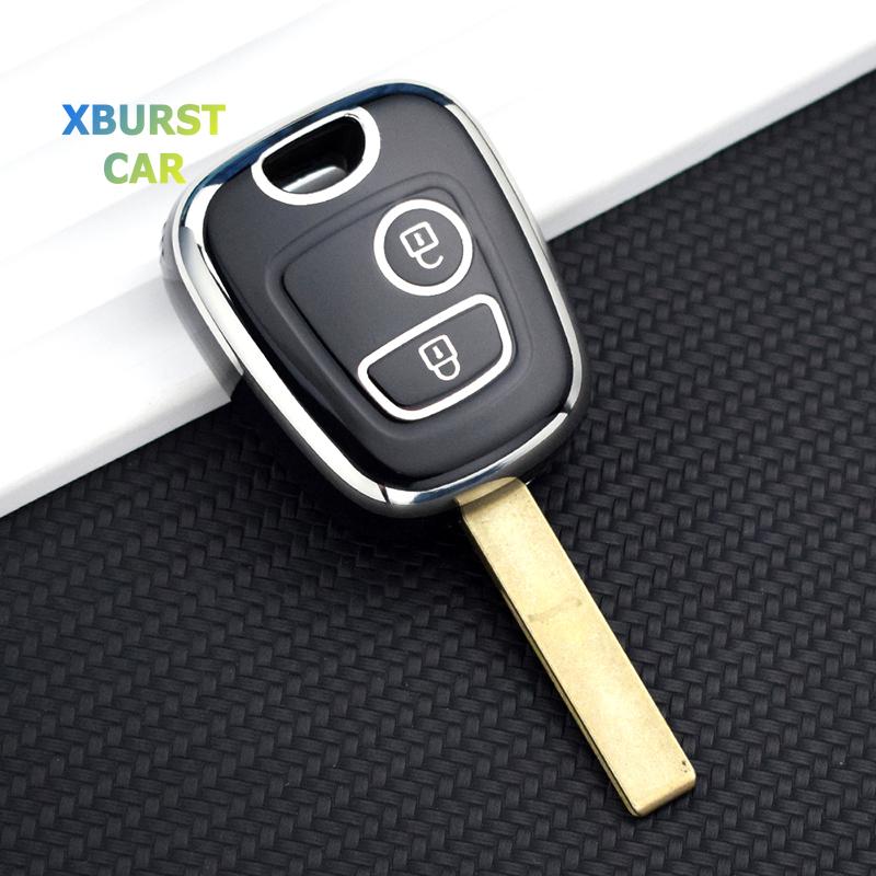 Для Citroen C1 C4 Для Peugeot 106 107 206 207 306 307 406 407 Защитная крышка для автомобильного брелока TPU Аксессуары