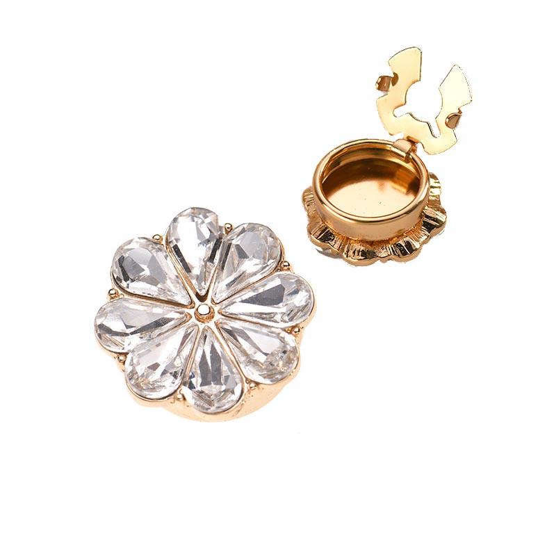 2 шт. Стразы пуговицы крышка цветок рукав пуговицы крышка без шитья мгновенный зажим пуговицы украшения для платья костюм смокинг рубашка смокинг аксессуары