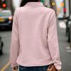 Women Fall Spring Sweatshirt Zippered Stand Collar Long Sleeves Solid Color Patchwork Loose Pullover Sport Daily