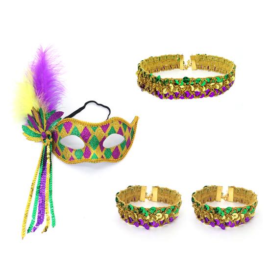Аксессуары 1920-х годов Марди Гра воротник браслет блестки костюм реквизит женский хлопушка перо повязка на голову для карнавала маскарада