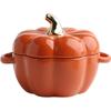 Pumpkin Bowl Soup Cup with Lid Baking Bowl Ceramic Rice Bowl Baking Tableware Dessert Bowl Soup Bowl Ceramic Tableware
