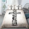 3D Jesus Duvet Cover Set Christian Sacred Jesus Polyester Bedding Set Cross Comforter Cover Suitable For Christian Jesus King