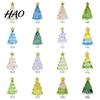 Crystal Tree Desk Ornament Hand Blown Glass Christmas Figurine, Mini Tabletop Ornaments Xmas Ornament, Handmade Desktop Holiday Decoration Decorative