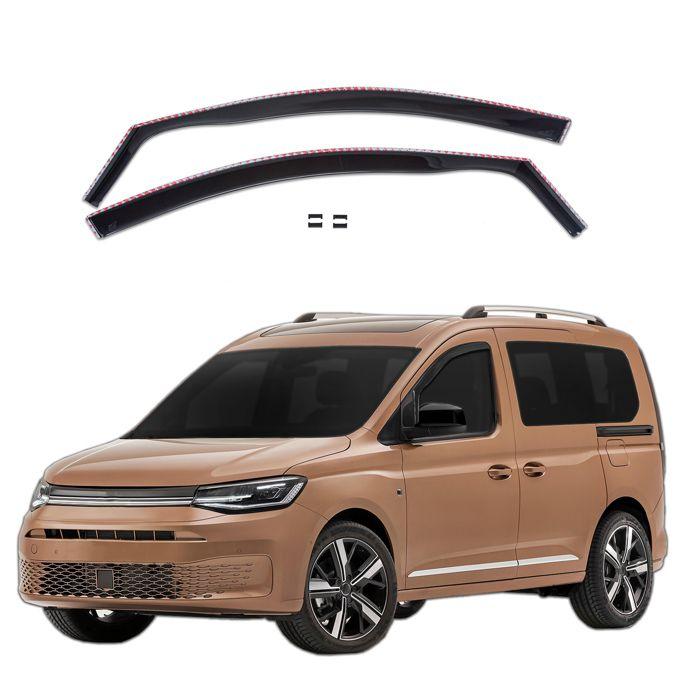 Дефлекторы окон - SCOUTT - Volkswagen Caddy - Тонированные - Усиленный акрил - Легкая установка