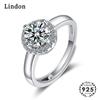 Женское кольцо Lindon с серебрением из искусственных кристаллов, ювелирное кольцо для вечеринки, юбилея