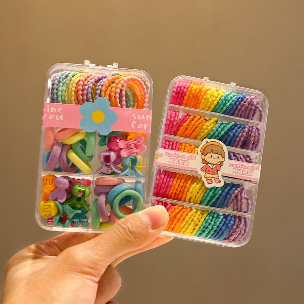 150PCS Rainbow Colors Mini Hair Bands High Elasticity Thin Hair Ties New No Hurt Hair Ties For Kids