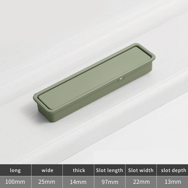 Morandi Invisible Aluminum Alloy Buckle Handles Modern Design Cabinet Wardrobe Door Knob Embedded Pull