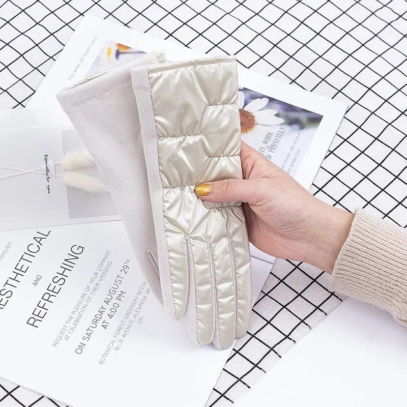 Велосипедные перчатки женские зимние милые корейские девушки-студенты плюс бархатные теплые утепленные женские перчатки для защиты от холода