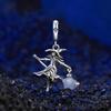 WOSTU Original 925 Sterling Silver Glowing Angel Pendant magic Elves witch Luminous Charms for Bracelet Necklace DIY Jewelry