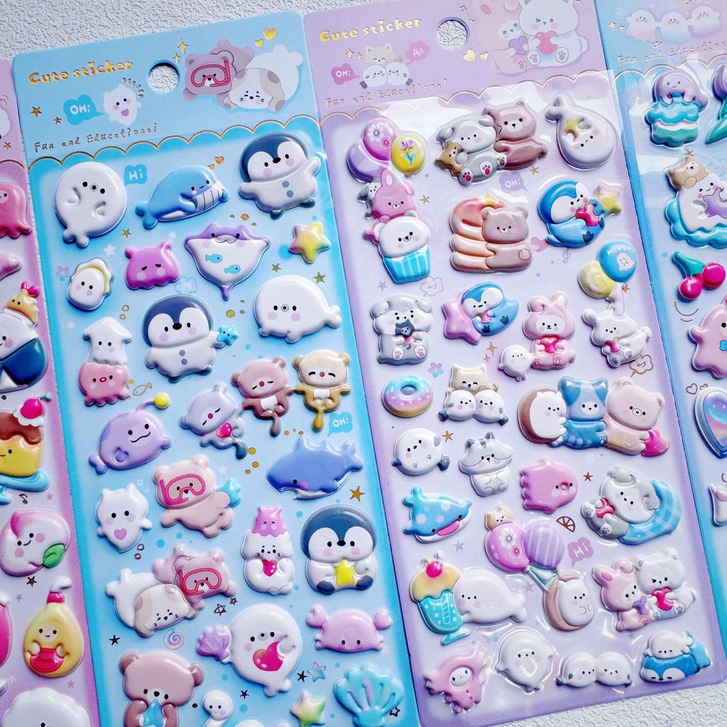 4 шт. Новые мультяшные 3D наклейки из пеноматериала с пингвином-привидением для скрапбукинга, DIY, дневника, канцелярские наклейки, милый декор, школьные принадлежности