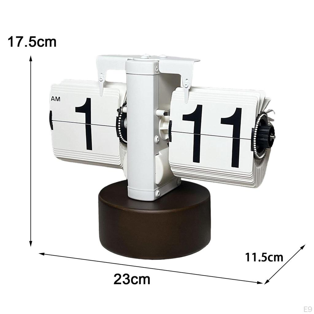 Automatic Page Turning Clock Flip Retro Digital Desk for Living Room