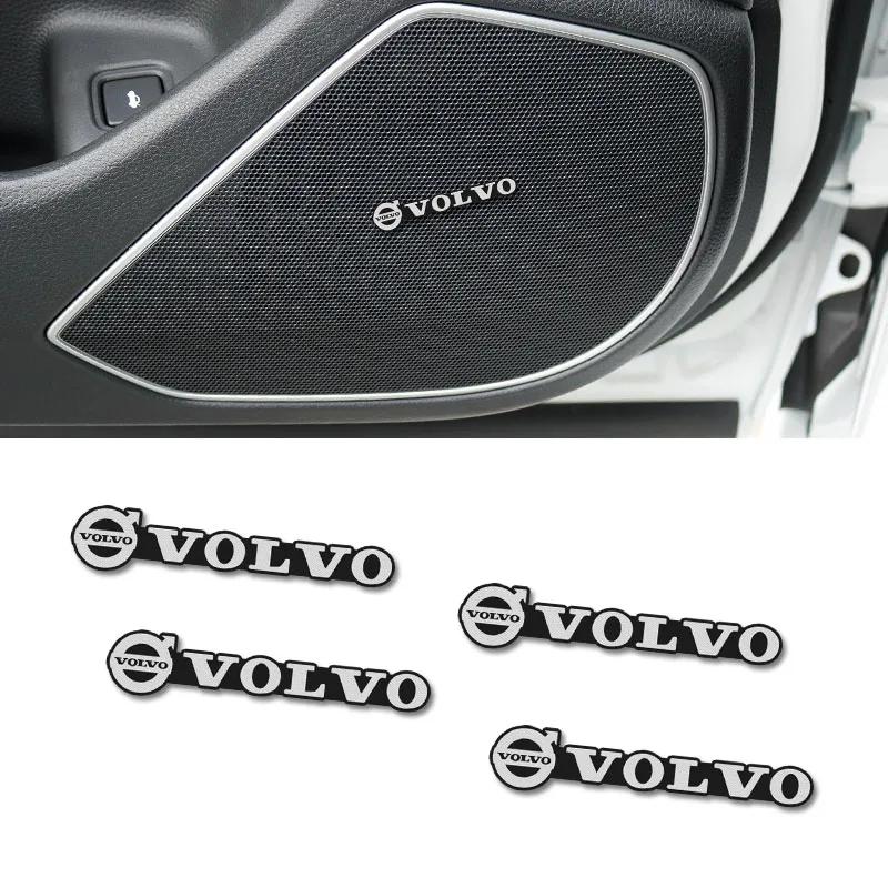 4/10Pcs Car Audio Decorate 3D Aluminum Emblem Badge Sticker Decal Accessories For Volvo Rdesign XC60 XC40 XC90 S40 S60 C30 V60