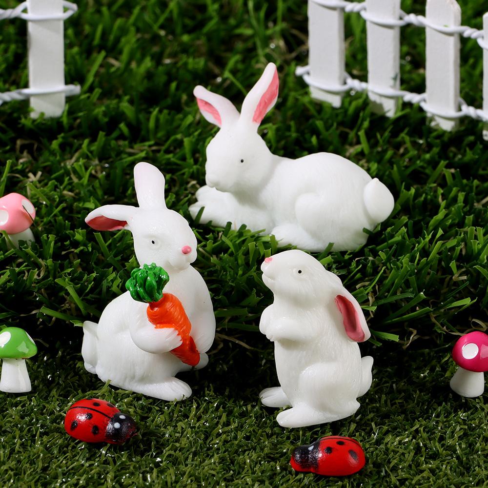 Craft Easter Decoration Miniature Rabbit Figurine Fairy Garden Resin Bunny Statue Micro Landscape