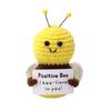 Handmade Knitted Bee Doll With Card Home Decoration Crochet Energy Christmas Positive Gift Doll Z5P7