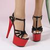 Новая женская модель обуви 17 см Высокие каблуки Шпилька Водонепроницаемые сандалии на платформе - Хрустальные вечерние туфли для вечеринки свадебные