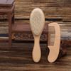2pcs Portable Beech Wood Bath Comb Set Soft Wool Care Hair Brush Soothing Brush Shower Gift Shower Accessories