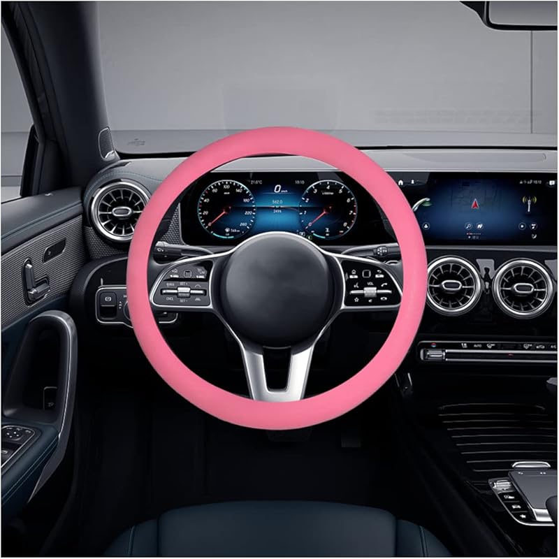 AICEL Car Silicone Steering Wheel Cover, Soft Anti-Slip Auto Steering Wheel Protector Fit 14 Inch, Universal Vehicle Interior Accessories For Cars,