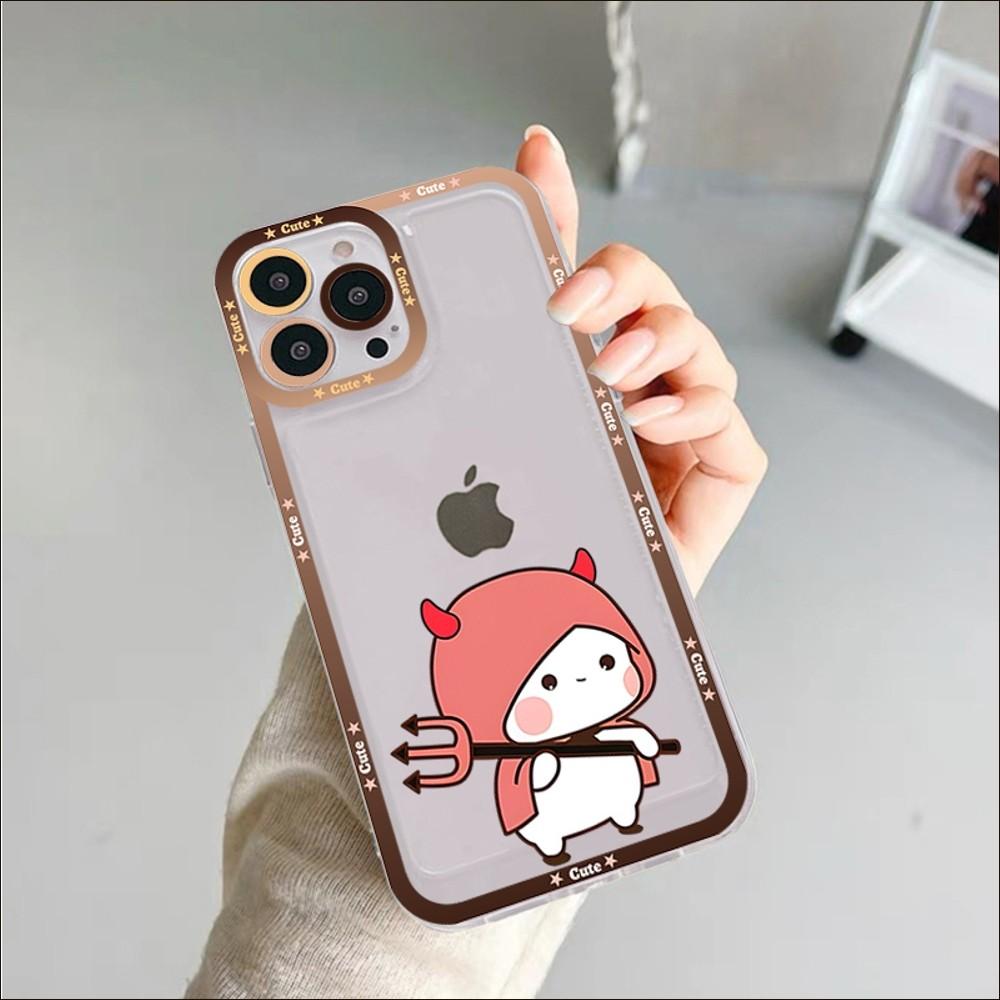 Bubududu Panda Phone Case For iPhone 11 12 13 14 Mini Pro Max XR X XS TPU Clear Case For 8 7 6 Plus SE 2020